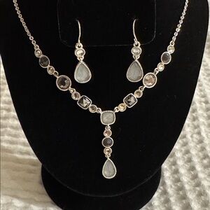 Avon Silver and Gray Necklace Set